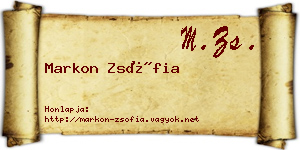 Markon Zsófia névjegykártya
